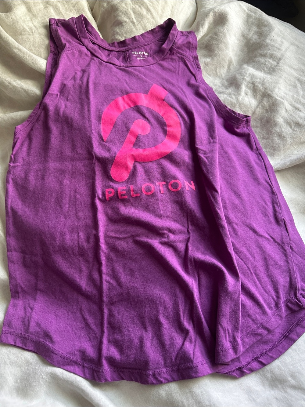 Peloton Purple Tank Top with Pink Logo